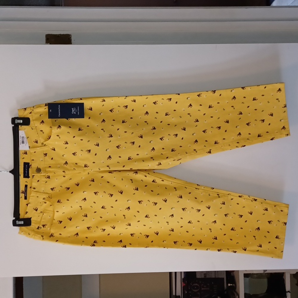 Charter Club Floret Denim Bristol Capri Pants, Primrose Yellow - Picture 2 of 11